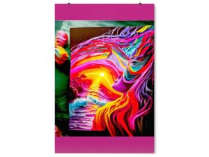 Sunset Splendor: Surreal Beach Landscape Poster for Art Lovers