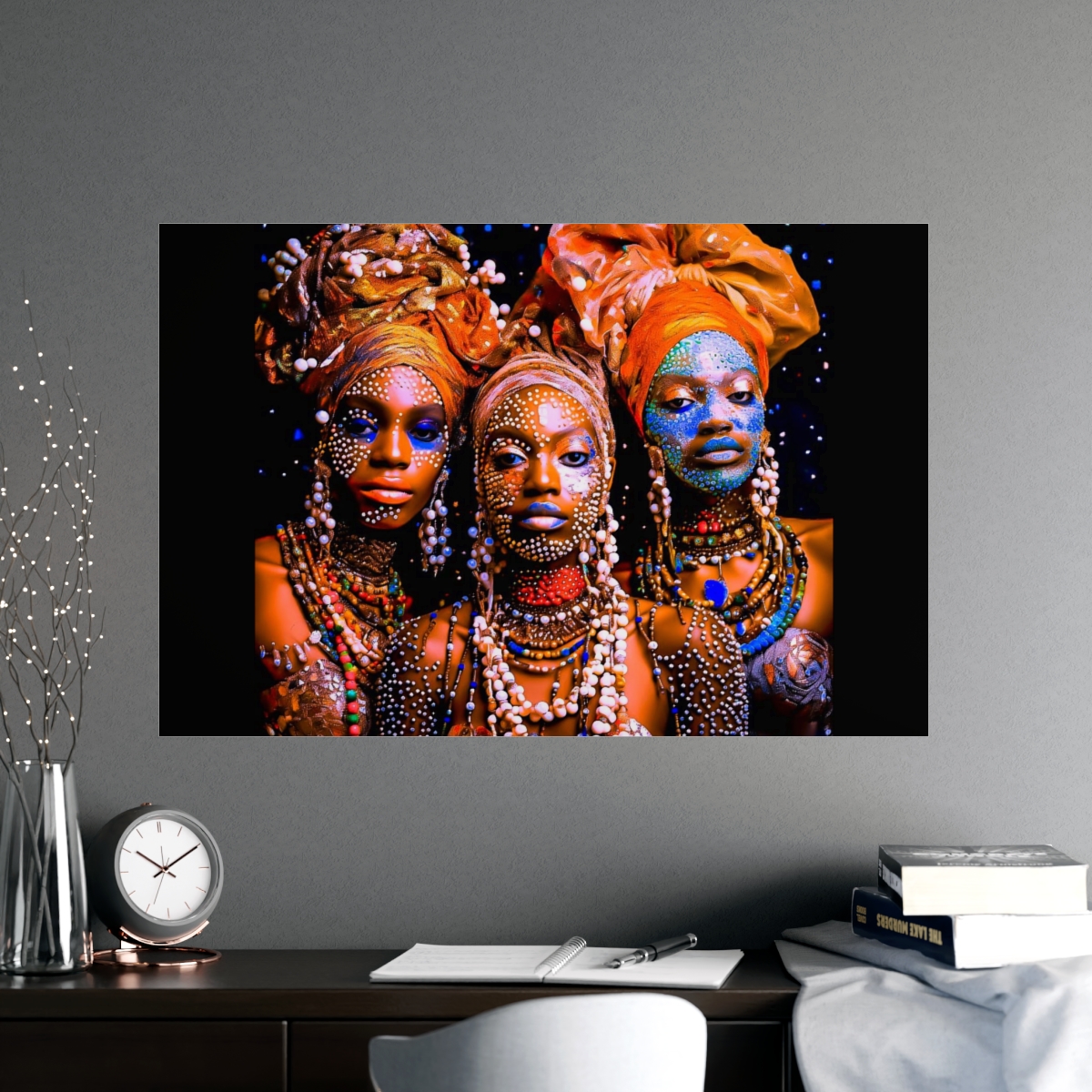 Marassa Trois: A Pearl-Adorned Tribute in Vodou Art