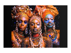 Marassa Trois: A Pearl-Adorned Tribute in Vodou Art