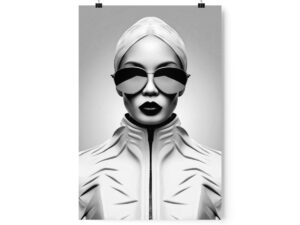 Minimalistic Glamour: Alien Portrait with Iconic Sunglasses