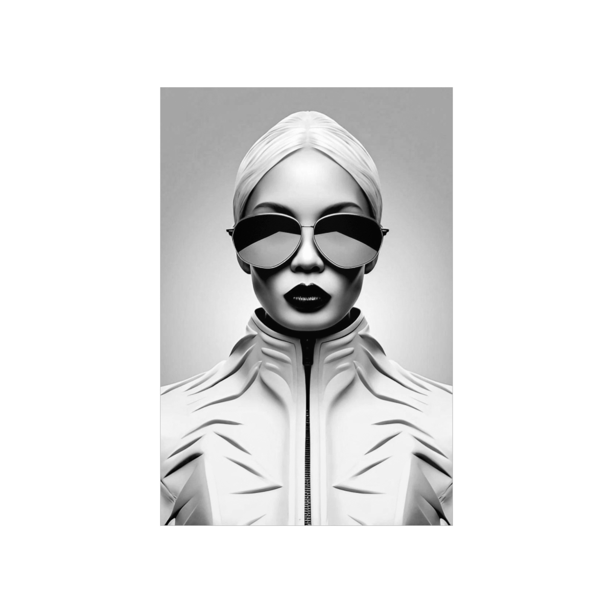 Minimalistic Glamour: Alien Portrait with Iconic Sunglasses