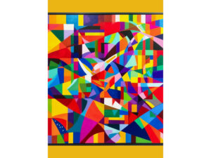 Primary Hues Dance: Exclusive Geometric Artwork