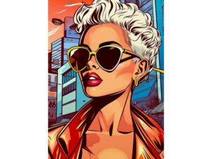 Metallic Chic: Spiky Hair, Sunglasses, & Street Vibes